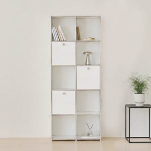 포스트모던 발렌 2X5 미드센츄리 모듈 책장 800 5단 C3 (3도어)