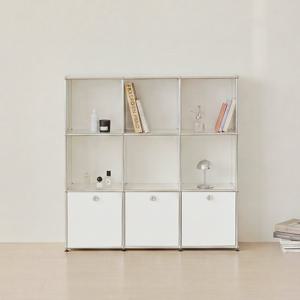 포스트모던 발렌 3X3 미드센츄리 파티션 책장 1200 3단 C3 (3도어)