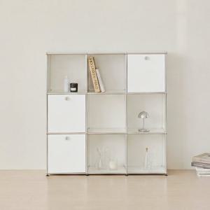 포스트모던 발렌 3X3 미드센츄리 모듈 책장 1200 3단 C3 (3도어)