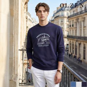 [올젠] 캐주얼 그래픽 맨투맨 티셔츠 (ZPE1TR1501)