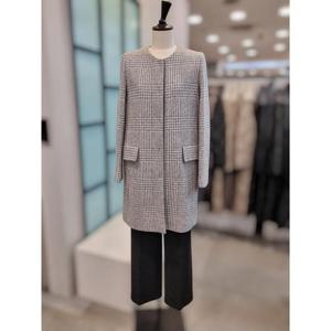 안지크 세이브존02 라운드 체크 울 롱코트 AI4HC117