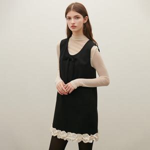 [SATIN] 러플 밑단 슬리브리스 원피스 O261T654