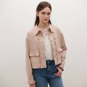 [SATIN] 프릴 트림 스웨이드 자켓 O261T152