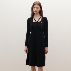 [SATIN] 스트랩 포인트 니트 원피스 O261T954