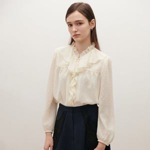 [SATIN] 플로럴 쉬폰 프릴 블라우스 S261M251