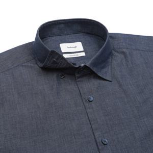 [밴브루] BQSSG1-002DN 100수 워싱 코트100 데님 라이트 샴브레이 트윌 남방