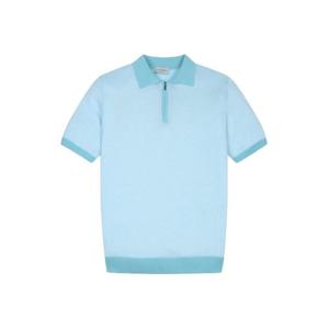 [예작(셔츠)]이태리 헤링본 카라 면 100 집업 니트 티셔츠 YJEMCD450MIOR