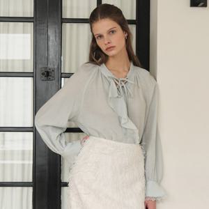 [SATIN] 소프트 프릴 리본 블라우스_2컬러 S261S299