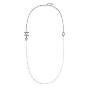 [엘러브] 샤넬 24A 진주 롱 네크리스 펄리화이트/실버 6ET0314