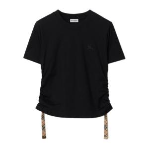 버버리 체스트 자수 러플 드로스트링 티셔츠 8109187 A1189