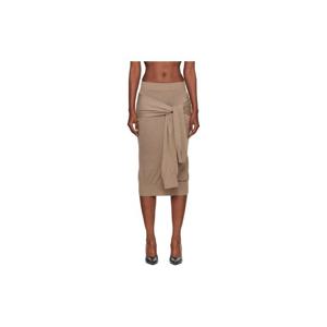 25 FW 마린세르 여성 베이지 하이브리드 니트 랩 미디 스커트 252020F092002