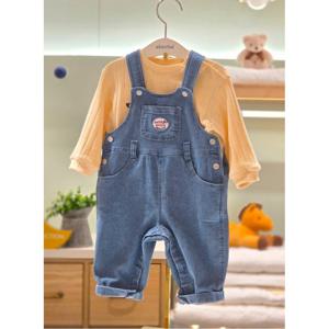 압소바 HK(26년봄신상)루크 데님 오버올(청블루) 타프티셔츠 세트 (3A1121214)