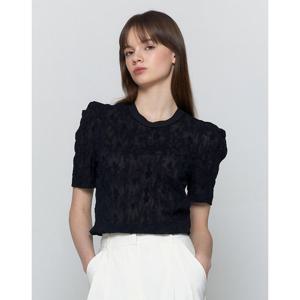 질스튜어트 뉴욕 여성 25SS 네이비 자수장식 코튼 반팔블라우스 WJBL5B750N3