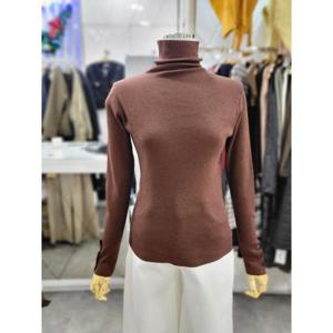 밸리걸 세이브존01 소매  단추  터틀넥 잔골지 긴팔 이너 니트 613281-1