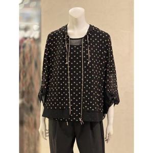 벨리시앙 세이브존01 시스루 배색 프린팅 저지 점퍼 JP5331