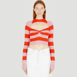 마르니 컷아웃 스트라이프 크롭 스웨터 GCMD0393Q1 UFWH09 RGC1