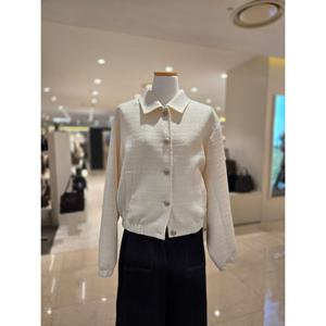 [에이비에프지]카라넥 엔틱단추 허리밴딩 트위드자켓 AGNA1HJ10B