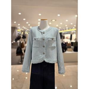 [에이비에프지]라운드넥 엔틱실버단추 트위드자켓 AGNA1HJ12B