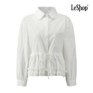 르샵  프릴 스트링 카라넥 버튼 셔츠 (BQ1BL019A)