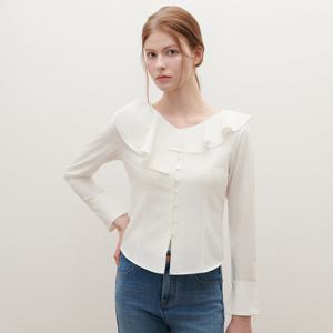 [SATIN] 언밸런스 프릴 블라우스 S261T298