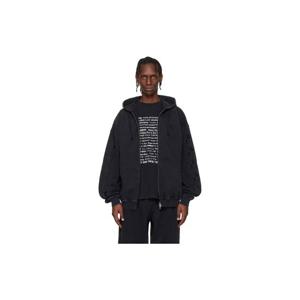 25 FW 베트멍 남성 블랙 자수 바이커 크로스 집업 후드티 261669M202017