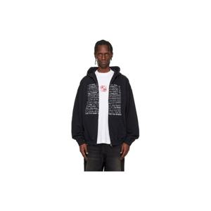 25 FW 베트멍 남성 블랙 코튼 집업 후드티 261669M202015