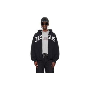 25 FW 베트멍 남성 블랙 지저스 크라이스트 집업 후드티 261669M202009