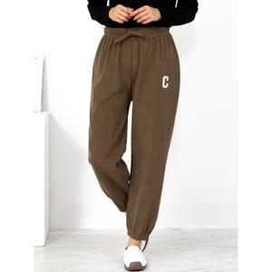 [모슬린]엄마옷 면 골덴 자수 조거바지 YKF515703 중년여성/50대