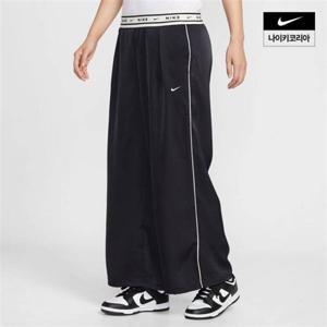 나이키 스포츠웨어 여성 루즈 핏 미드라이즈 새틴 팬츠 IH1327-010 320484