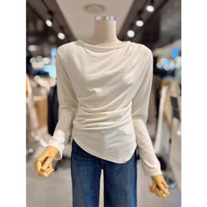 ab.fz 셔링 사선 드레이프 언발 티셔츠 (ABXA1HK41B) US