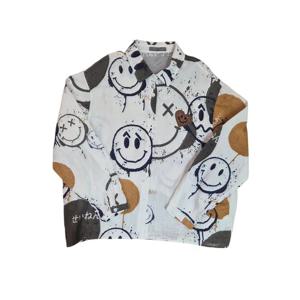 [르니앤맥코이(여성)]스마일 프린트 오버핏 블라우스( MN04BL005HJY)