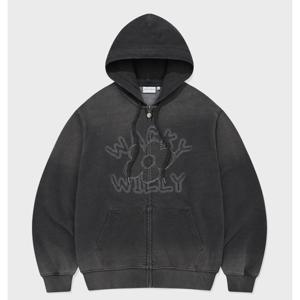 와키윌리 우먼스 빅릴리 데님워싱 오버핏 후드집업 B1 WA2601HZ64 DG