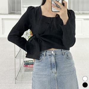 비욘드라이프 스트랩 퍼프 블라우스 LM-0196