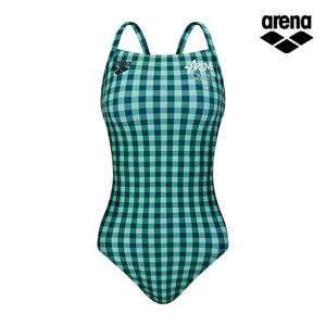 [아레나공식] 어반체크 원피스 더블 크로스 스트랩백 A6SL1LO66GRN