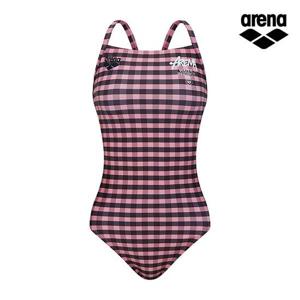 [아레나공식] 어반체크 원피스 더블 크로스 스트랩백 A6SL1LO66PNK