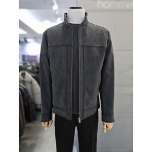 바쏘옴므 세이브존03 바쏘옴므 남자 차콜그레이 간절기 천연 양 가죽 ITALY 레더 블루종 WSAQA5UB02A