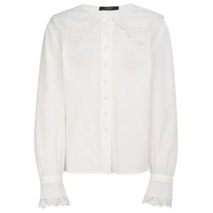 질스튜어트뉴욕   26SS  레이스장식 코튼 긴팔블라우스 JSBL6B160WT