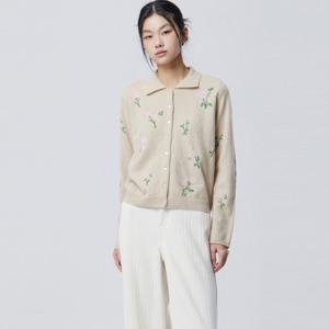 [베네통] 플라워 인타샤 가디건_BAKC02611BG