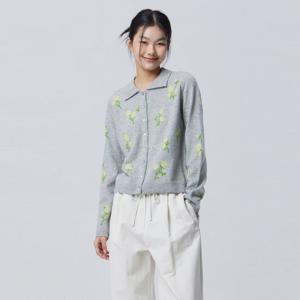 [베네통] 플라워 인타샤 가디건_BAKC02611GR