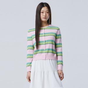 [베네통] [Online Exclusive] 스트라이프 테리 니트 가디건_BAKCE5611LP