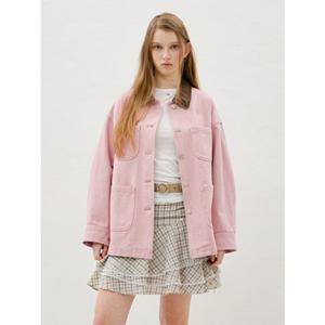 [올리브데올리브] OJ6XM277 배색 카라 루즈핏 포켓 데님 점퍼