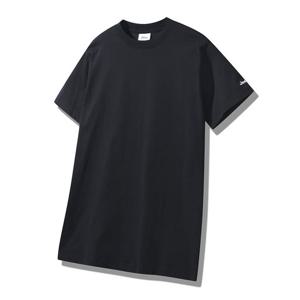 지프 레이어드 롱기장 남녀공용 반팔 티셔츠 JQ2TSU099BK