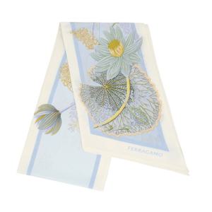 페라가모 32 1238 0790151 수련 프린트 방도 여성스카프