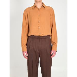 생로랑 포인티드 칼라 버튼 프런트 실크 셔츠 862412Y070N 2021