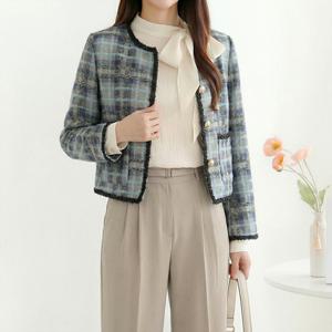 [모리스커밍홈] 골드버튼 블루 트위드 자켓_M2602JK003A