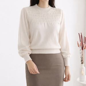 [모리스커밍홈] 반목 셔링 퍼프소매 니트_M2602KN605A