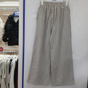 [에꼴리에][모다부평]스트라이프 밴딩 와이드 바지/26B5281BK_BP