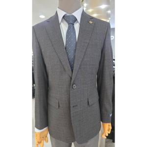 [바쏘옴므]다크차콜그레이잔체크순모100%자켓WSY3JT11A_CA