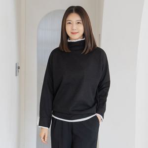 엄마옷 마담4060 티셔츠 중년여성 데일리 이중폴라골지-ZTE2601050-