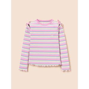 [빈폴키즈] 여아 스트라이프 골지 컷아웃 티셔츠  라이트 핑크 (BI6241G02Y)